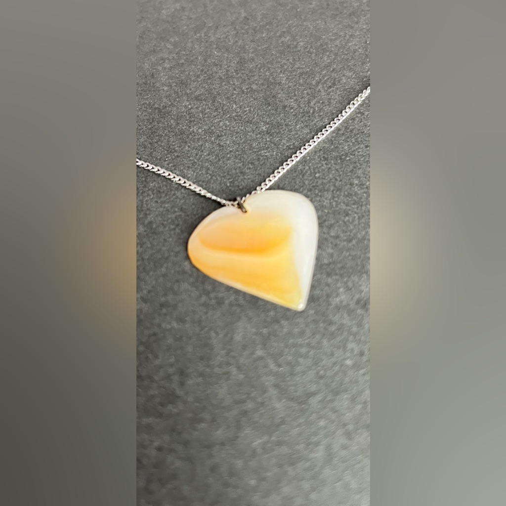 Heart Pendant Natural Baltic Amber Gold Jewelry Gift With Necklace